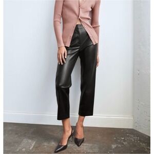 Aritzia Babaton Command Faux Leather Crop Pants Trousers Size 2 Business Career
